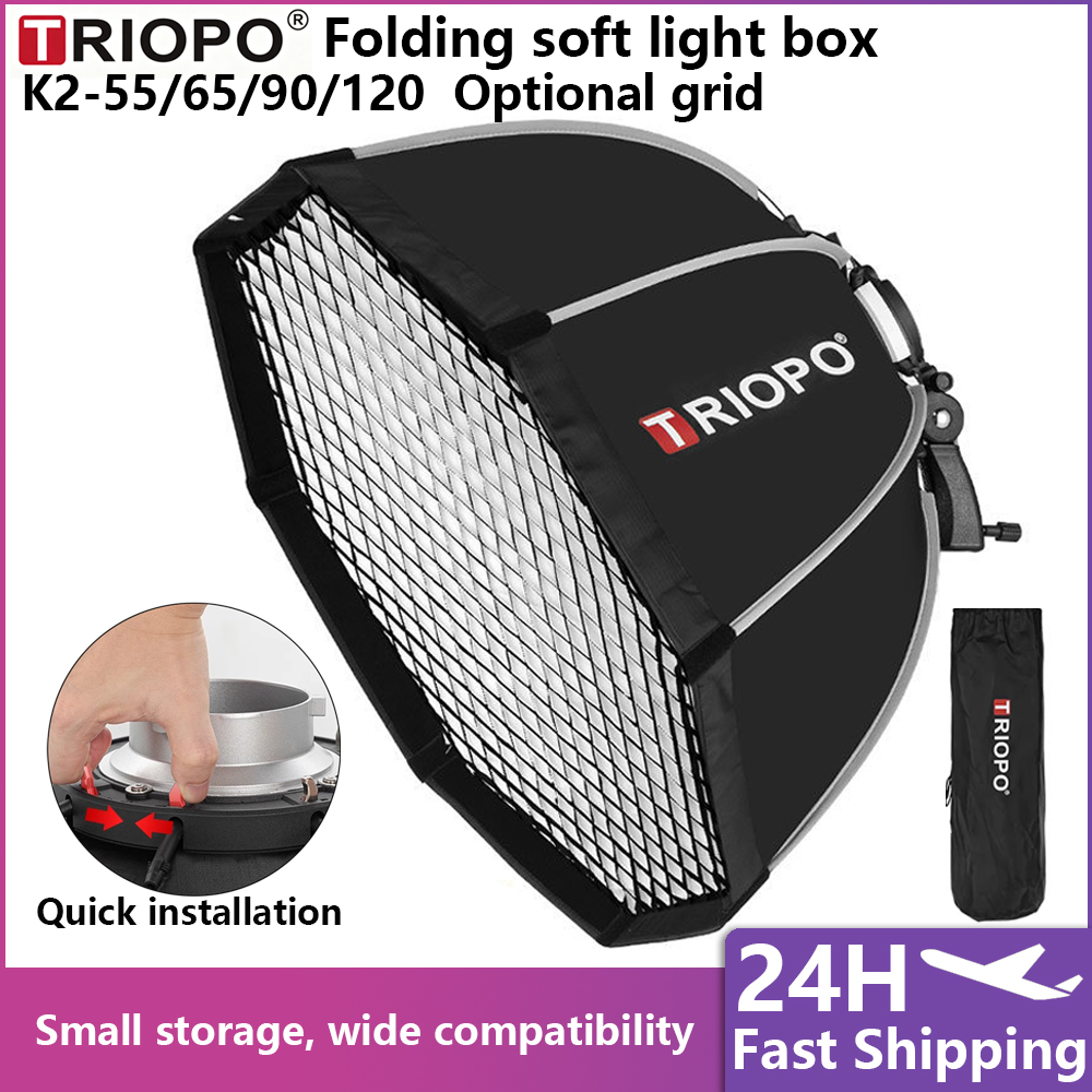 Photography Lighting Grid - Triopo 55/65/90/120cm Octagon Softbox, przenośny softbox