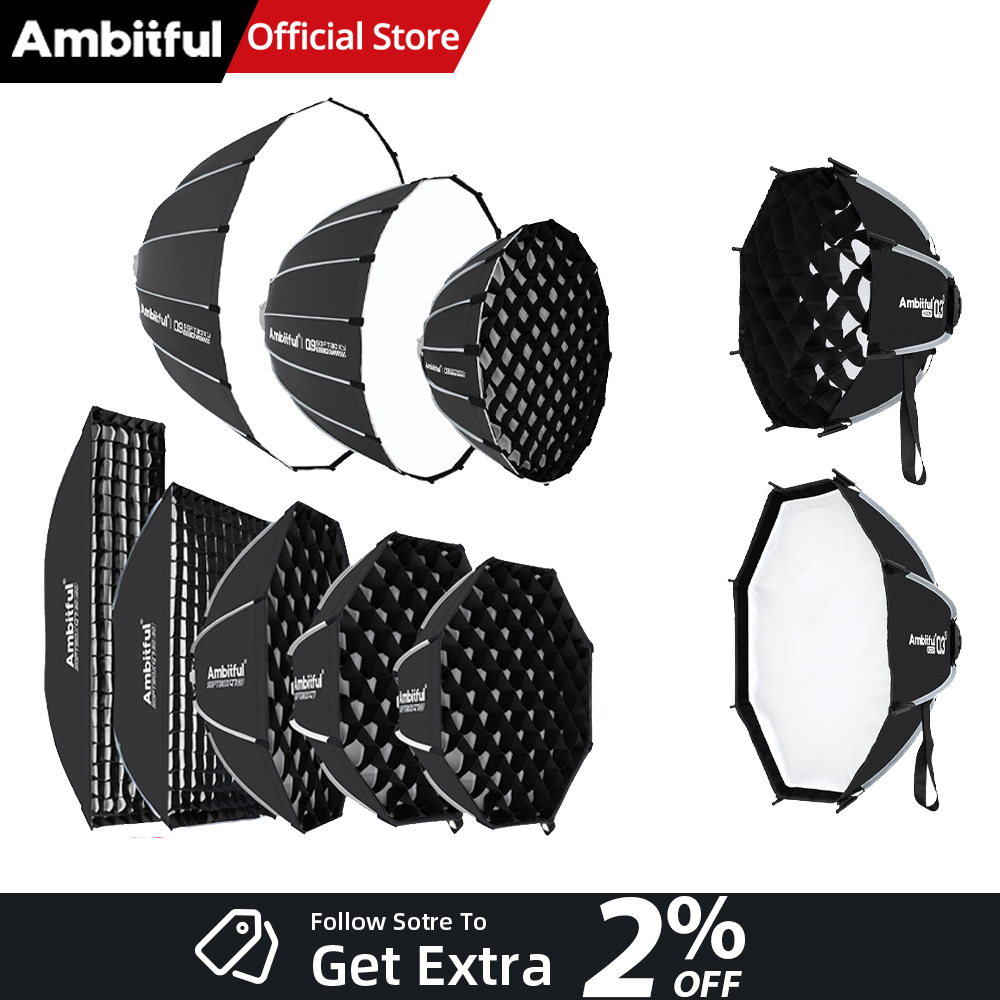 Photography Lighting Grid - AMBITFUL Seria Q3/Q7/Q9 Szybkozłączny Softbox 40cm