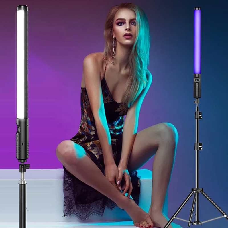 Torjim Rgb Photography Video Lighting - RGB świecąca pałeczka imprezowa, trójkolorowe oświetlenie