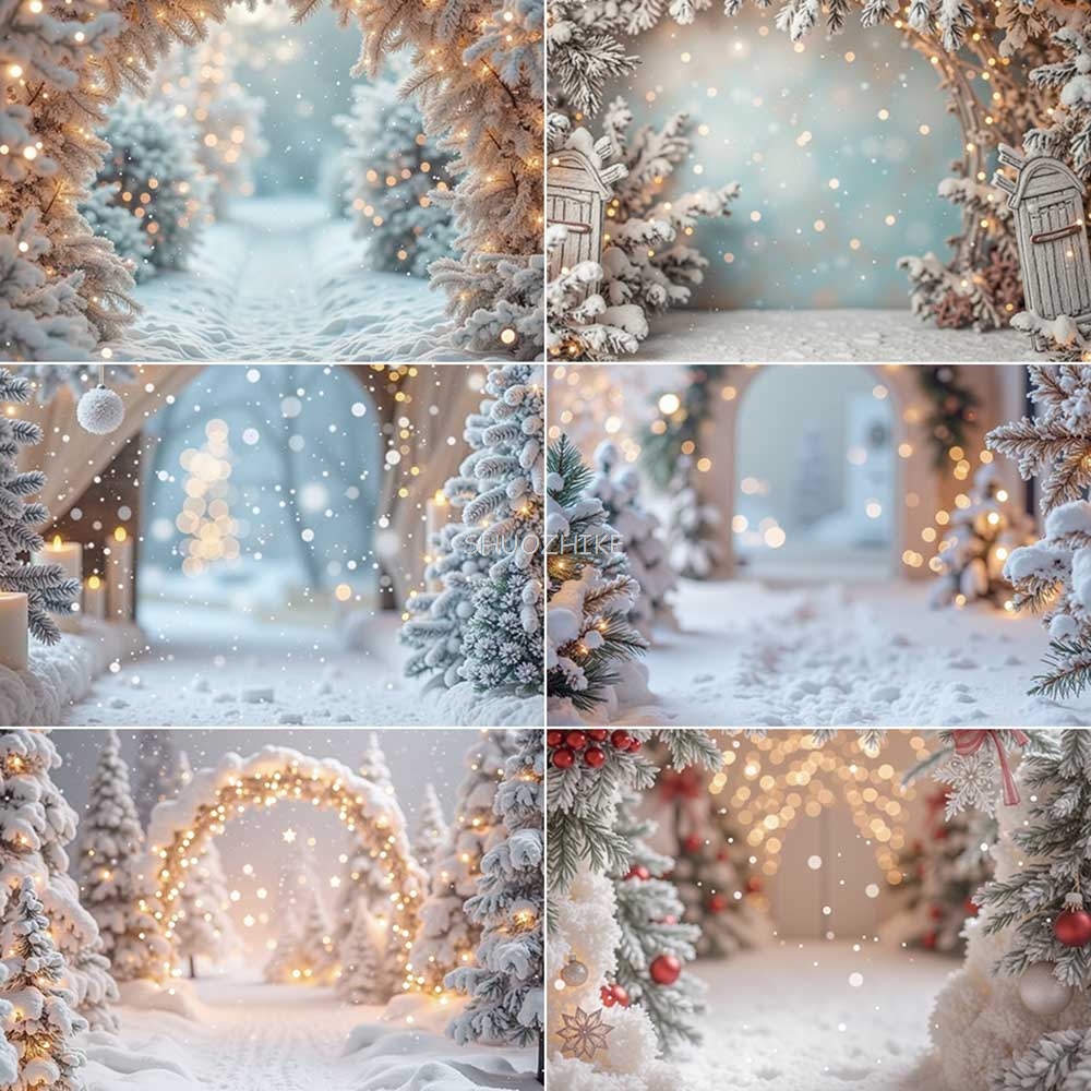 Photography Lighting White Background - Śnieg Boże Narodzenie Białe Światła Bokeh