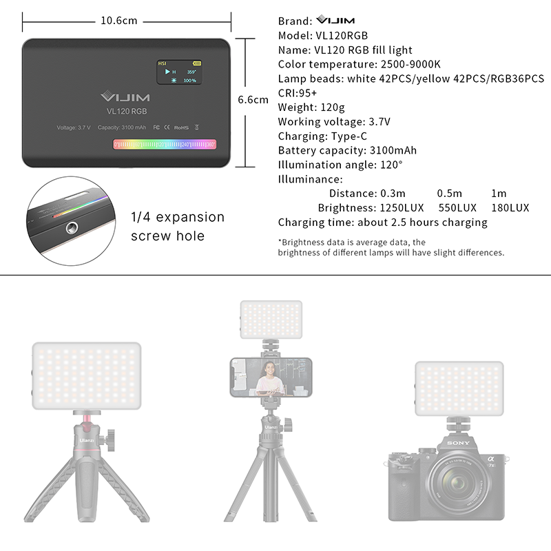 Ulanzi VL120 RGB Camera Video  – Photography Lighting Grid recenzja i cena